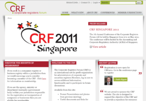 Screenshot of second CRF website.